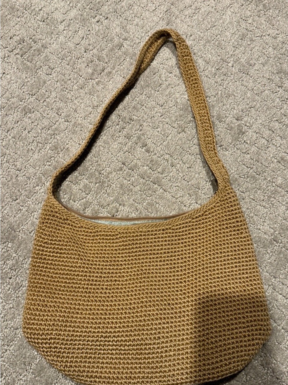 The Sam Woven Shoulder Bag in Tan